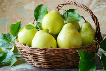 Wall Mural - Fresh green pears