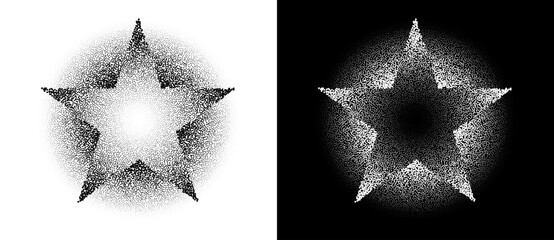 Fototapete - Modern abstract background with halftone stars. Vector dotted icon, logo or design element.