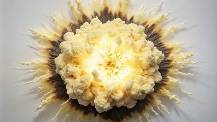 Canvas Print - Close-up of a Yellow and Brown Explosion