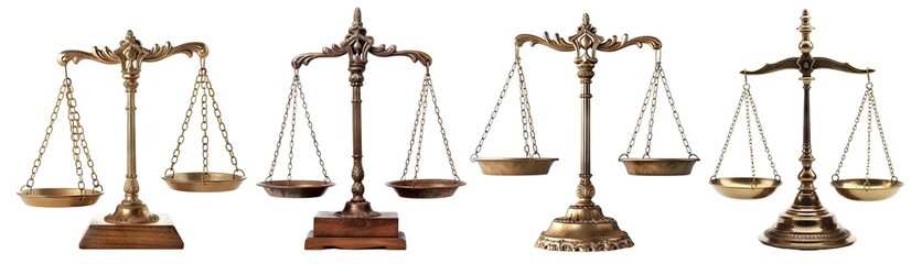 Poster - Set of scales of justice, cut out