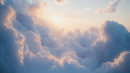 Wall Mural - Sky with Golden Clouds