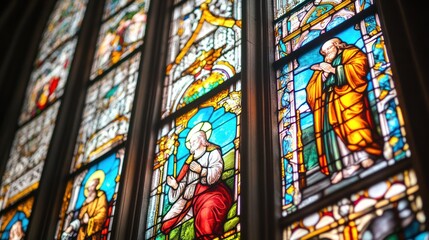 Canvas Print - Stained Glass Window in a Church