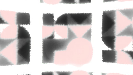 Wall Mural - a pink and black geometric pattern on a white background