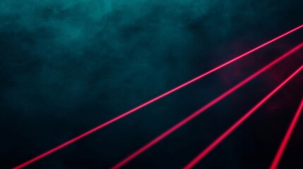 Canvas Print - Red Laser Beams in Smoke