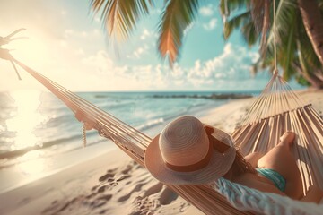 person relaxing on the beach