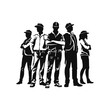 © Sakib - Engineers clipart vector collection, symbol, logos, icons isolated on transparent background. civil engineer team silhouette