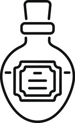 Sticker - Simple and minimal line icon of a vintage glass jar with a cork top, potentially containing a mysterious liquid