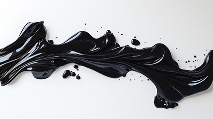 Poster - Abstract Black Liquid Splash on White Background