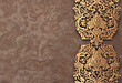 © Pushkarita - Elegant Thai gold ornament textured brown background