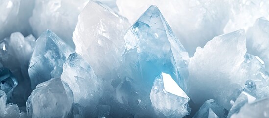 Poster - Abstract Background of White Crystals. with copy space image. Place for adding text or design