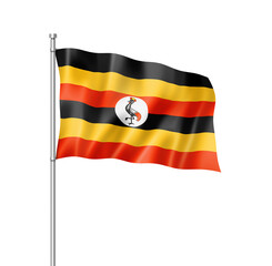 Wall Mural - Uganda flag isolated on white