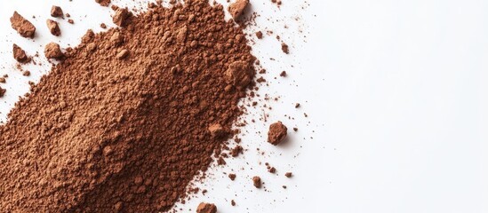 Aufkleber - cocoa powder on white. with copy space image. Place for adding text or design