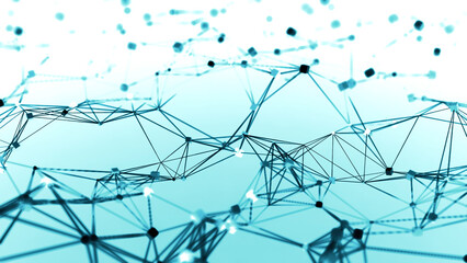 Wall Mural - plexus network lines field in slow wavy motion. design. abstract technology, science and engineering