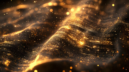 Wall Mural - abstract gold glitter wave background
