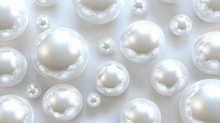 Wall Mural - Abstract D White Spheres Background Pattern