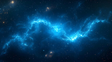 Wall Mural - blue nebula in deep space with stars