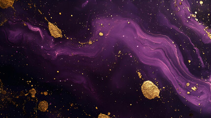 Wall Mural - abstract purple and gold swirls with glitter texture