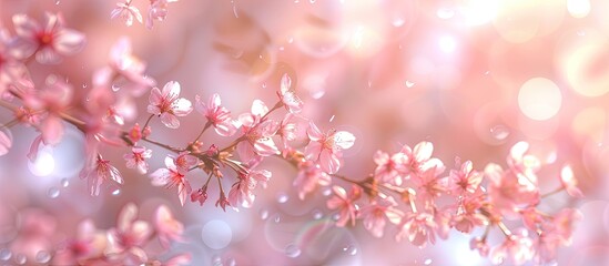 Aufkleber - Pink sakura blossoms Spring abstraction with a soft focus effect. with copy space image. Place for adding text or design