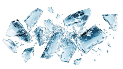 shattered ice crystals transparent background