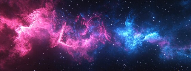 Wall Mural - Vibrant Nebula in Deep Space rendered in 3D cartoon style