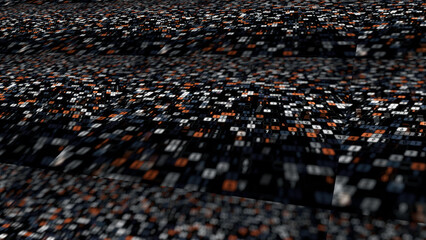 Wall Mural - endless quantity of numbers flying and blinking in digital space. animation. business or hacking tec