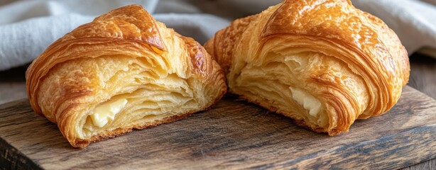 Wall Mural - Golden, Buttery Layers: A Freshly Baked Croissant Awaits