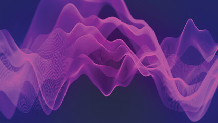 Wall Mural - Futuristic particle wave. Abstract technology background. Big data visualization. Equalizer wave. Vector illustration