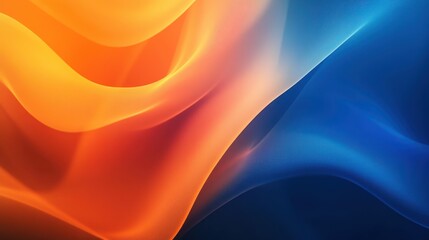 Wall Mural - Abstract Colorful Wave Pattern with Orange and Blue Gradient Background