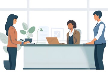 Wall Mural - professional meeting in a modern office setting