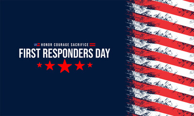 national first responders day greeting design with american flag background vector illustration  