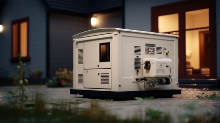 Generator Outside a House at Night