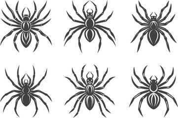 Sticker - Spider animal icon set silhouette vector illustration, spider vector art