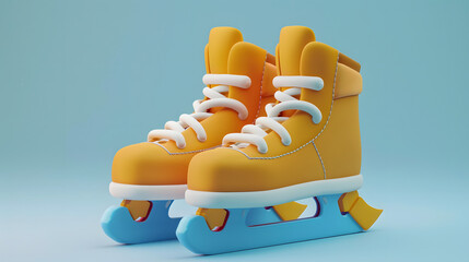 Sticker - Ice Skates Winter elements icon 3D Cartoon