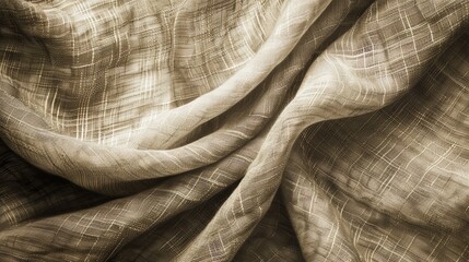 Poster - A piece of beige fabric with a subtle checkered pattern.