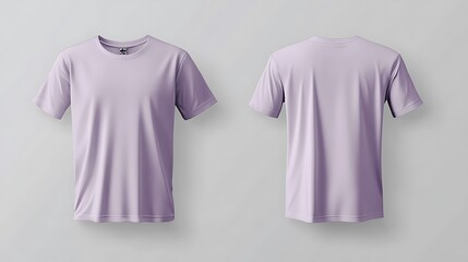 Wall Mural - Blank Lilac T Shirt Mockup Front and Back View