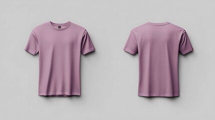 Wall Mural - Pink T Shirt Mockup Front and Back View on White Background