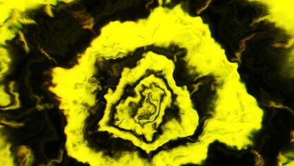Wall Mural - there is a vibrant yellow and black swirl design on a dark background