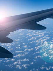 flying and traveling  , view from airplane window