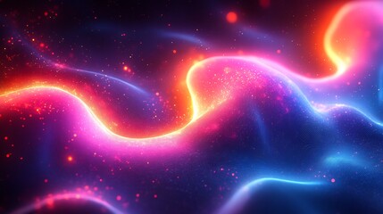 Abstract background bright neon colors and fluid shapes ideal for digital and techthemed designs