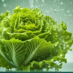 Wall Mural - Brassica fresh lettuce leaves