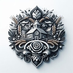 Wall Mural - illustration of a tattoo a white background