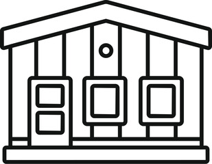 Sticker - This vector illustration of a bank building facade with columns and windows is perfect for projects related to finance and business