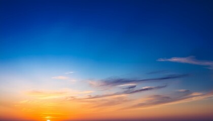 Wall Mural - sky gradient from blue to orange sunset