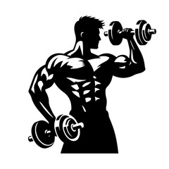 Poster -  body builder man vector illustration