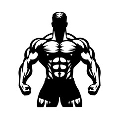 Wall Mural -  body builder man vector illustration