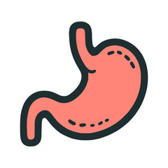 cartoon stomach organ doodle hand drawn vector illustration template design