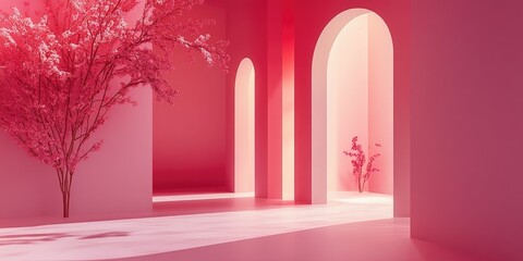 Aufkleber - Elegant minimalistic background 3D illustration 3D rendering