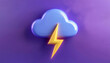 © Sirinan - Vibrant illustration of a cloud and lightning bolt against a purple background, representing stormy weather and natural phenomena.