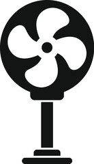 Wall Mural - This simple black and white vector icon represents a standing fan blowing air for room cooling