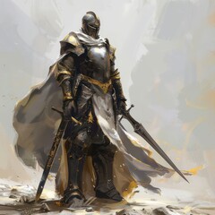 beautiful armor soldier illustration